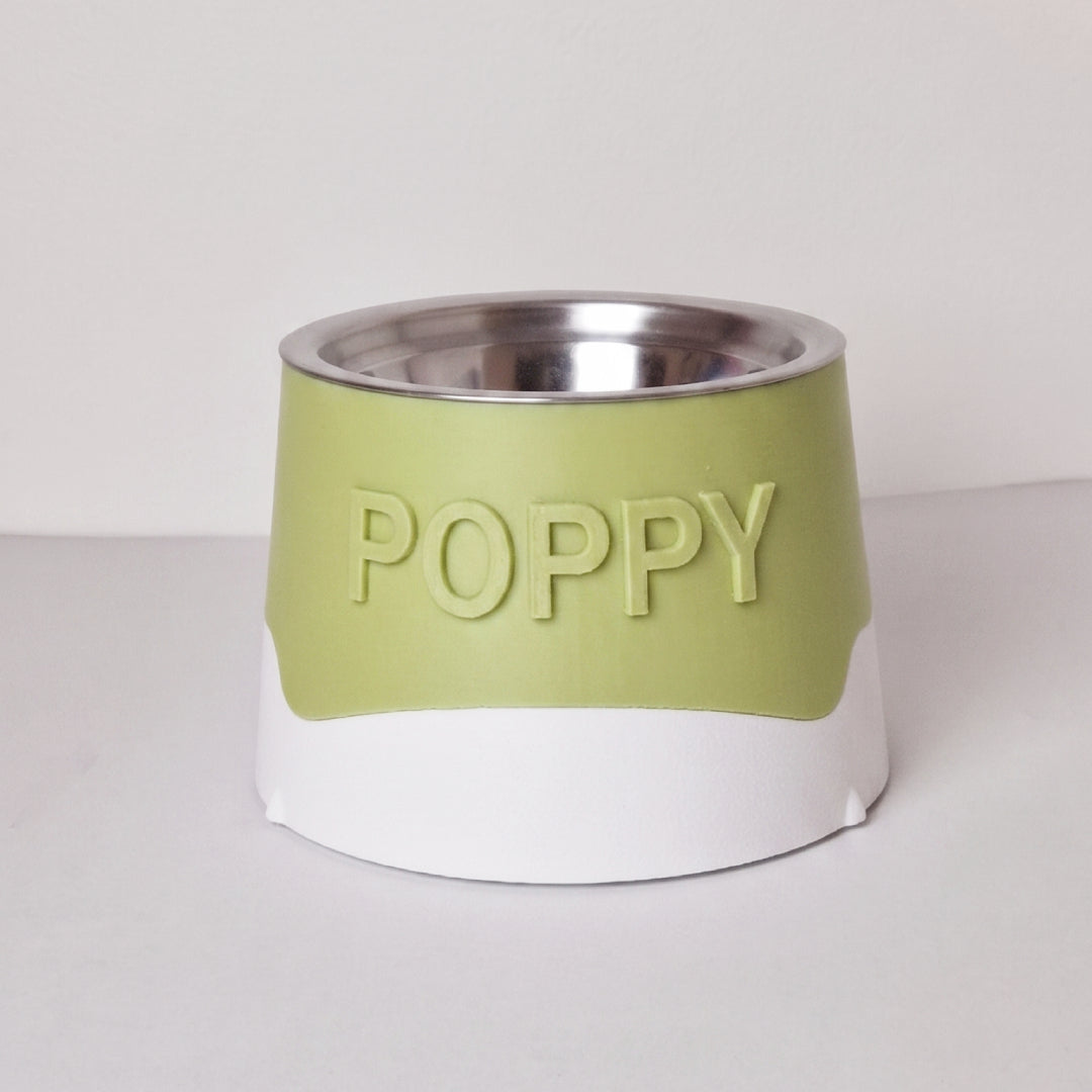 Custom Name Raised Pet Bowl - Round