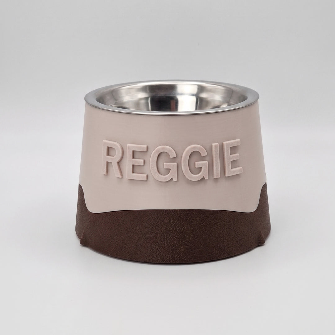 Custom Name Raised Pet Bowl - Round