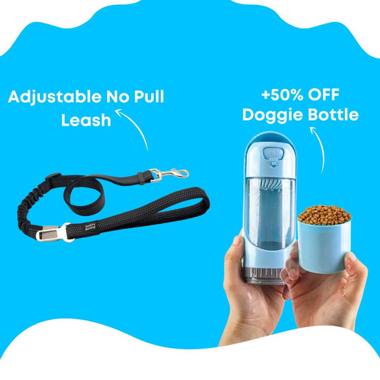 BLACK FRIDAY BUNDLE - Adjustable Leash + Doggie Bottle - Furry Mates Co